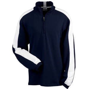 Custom Promotional adidas Golf Men's ClimaLite Quarter-Zip Colorblock Pullover - Dark/All