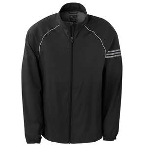 adidas Golf Men's ClimaProof 3-Stripes Full-Zip Jacket - Dark/All Black/White/Sterling