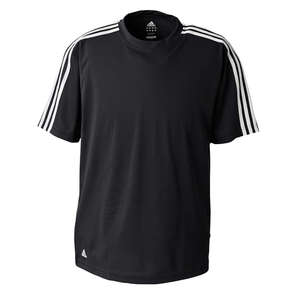 adidas Golf Men's ClimaLite 3-Stripes Golf T-Shirt - Dark/All Black/White