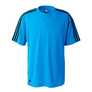 adidas Golf Men's ClimaLite 3-Stripes Golf T-Shirt - Dark/All Blue, Argentine/Black