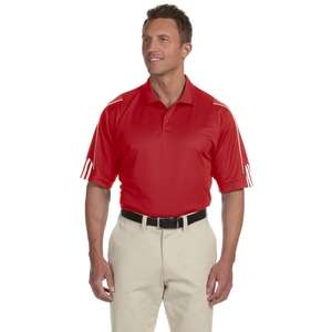 Custom Promotional adidas Golf Men's ClimaLite 3-Stripes Cuff Polo - Dark/All