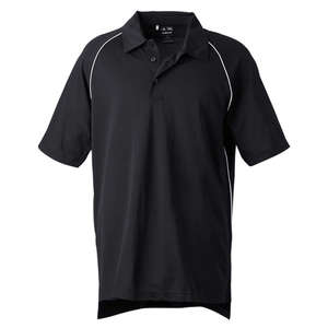 adidas Golf Men's Piped Colorblock Polo - Dark/All Black/White