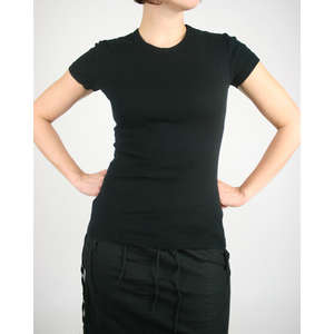 Alternative Women's Rib Crew T-Shirt - Dark/Colors Black
