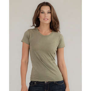 Alternative Women's Destroyed T-Shirt - Dark/All Green, Heathered Moss