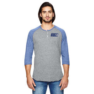 Custom Promotional Alternative 3/4-Sleeve Raglan Henley - Dark/Colors