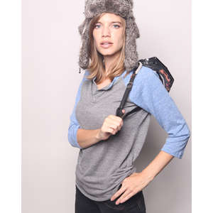 Alternative 3/4-Sleeve Raglan Henley - Dark/Colors Gray, Eco/Blue, Royal