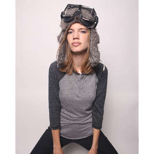 Alternative 3/4-Sleeve Raglan Henley - Dark/Colors Gray, Eco/Black
