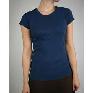 Alternative Women's Cap-Sleeve Crew - Dark/Colors Blue, Light Navy