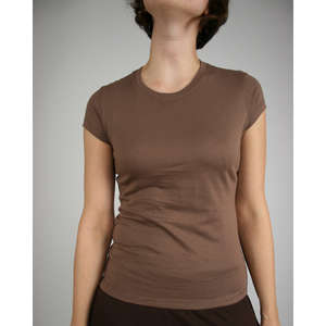 Alternative Women's Cap-Sleeve Crew - Dark/Colors Chocolate
