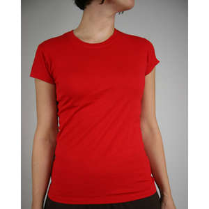 Alternative Women's Cap-Sleeve Crew - Dark/Colors Red, Cherry