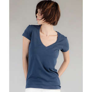 Alternative Women's Short-Sleeve V-Neck - Dark/All Blue, Marine