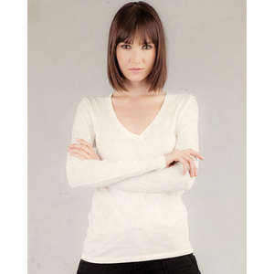Alternative Women's Long-Sleeve V-Neck - Dark/All White