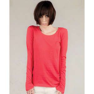 Alternative Women's Long-Sleeve Crew - Dark/All Red, Crimson