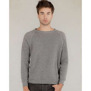 Alternative Long-Sleeve Basic Fleece Crew - Light/Heather Gray, Eco Heather