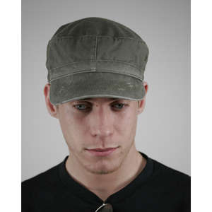 Alternative Destroyed Military Cap - Dark/All Green, Woodland/Orange