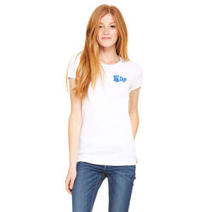 Custom Promotional Bella Women's 1x1 Baby Rib Cap-Sleeve T-Shirt - White/Neutral