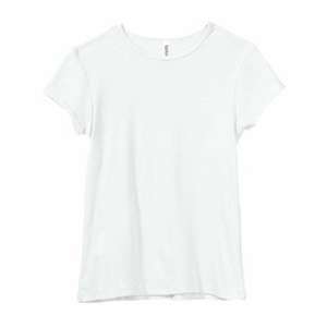Bella Women's 1x1 Baby Rib Cap-Sleeve T-Shirt - White/Neutral White