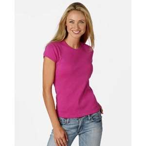 Bella Women's 1x1 Baby Rib Cap-Sleeve T-Shirt - Dark/All 