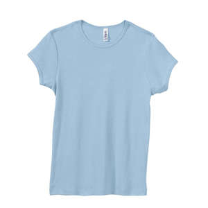 Bella Women's 1x1 Baby Rib Cap-Sleeve T-Shirt - Dark/All Blue, Baby
