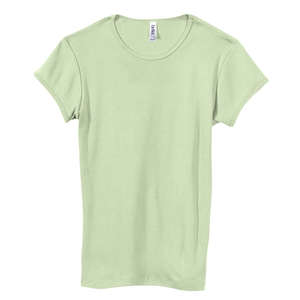Bella Women's 1x1 Baby Rib Cap-Sleeve T-Shirt - Dark/All Green, Lime Wedge