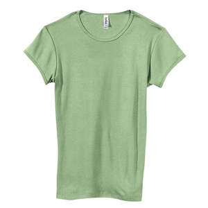 Bella Women's 1x1 Baby Rib Cap-Sleeve T-Shirt - Dark/All Green, Moss