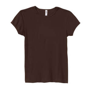 Bella Women's 1x1 Baby Rib Cap-Sleeve T-Shirt - Dark/All Chocolate