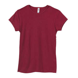 Bella Women's 1x1 Baby Rib Cap-Sleeve T-Shirt - Dark/All Cardinal