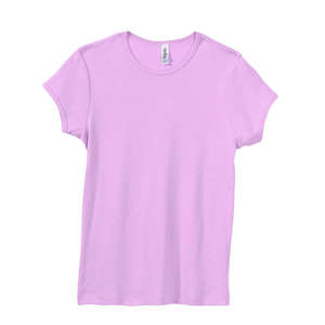 Bella Women's 1x1 Baby Rib Cap-Sleeve T-Shirt - Dark/All Lilac