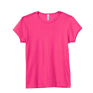 Bella Women's 1x1 Baby Rib Cap-Sleeve T-Shirt - Dark/All Pink, Very