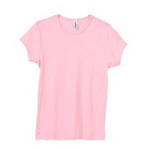 Bella Women's 1x1 Baby Rib Cap-Sleeve T-Shirt - Dark/All Pink