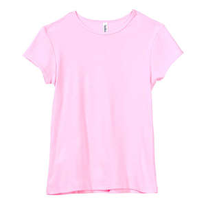 Bella Women's 1x1 Baby Rib Cap-Sleeve T-Shirt - Dark/All Pink, Soft