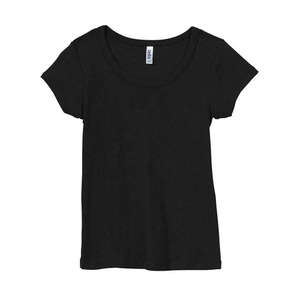 Bella Women's 1x1 Baby Rib Scoop Neck T-Shirt - Dark/Colors Black
