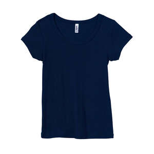 Bella Women's 1x1 Baby Rib Scoop Neck T-Shirt - Dark/Colors Blue, Navy