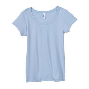 Bella Women's 1x1 Baby Rib Scoop Neck T-Shirt - Dark/Colors Blue, Baby