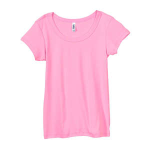 Bella Women's 1x1 Baby Rib Scoop Neck T-Shirt - Dark/Colors Pink