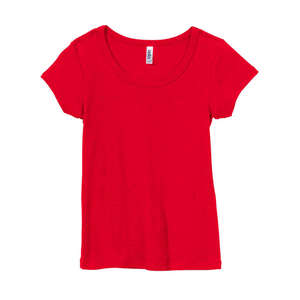 Bella Women's 1x1 Baby Rib Scoop Neck T-Shirt - Dark/Colors Red