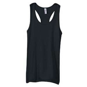 Bella Women's 2x1 Rib Racerback Longer-Length Tank - Dark/Colors Black