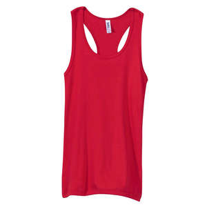 Bella Women's 2x1 Rib Racerback Longer-Length Tank - Dark/Colors Red