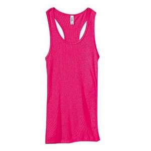 Custom Promotional Bella Women's 2x1 Rib Racerback Longer-Length Tank - Dark/Colors