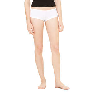 Custom Promotional Bella Women's Cotton/Spandex Shortie Panties - White/Neutral