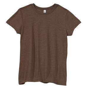 Bella Women's Crew Neck Heather Jersey T-Shirt - Dark/All Brown, Heathered