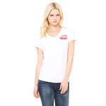 Custom Ladies T-Shirts - Bella Women's V-Neck Jersey T-Shirt - White/Neutral