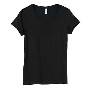 Bella Women's V-Neck Jersey T-Shirt - Dark/Colors Black