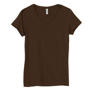Bella Women's V-Neck Jersey T-Shirt - Dark/Colors Chocolate
