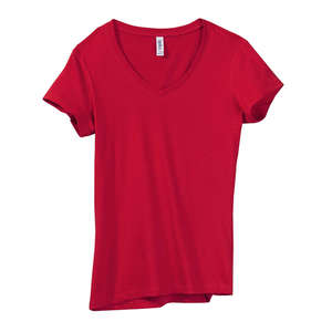 Bella Women's V-Neck Jersey T-Shirt - Dark/Colors Red