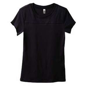 Bella Women's Danielle Jersey Yoke T-Shirt - Dark/Colors Black