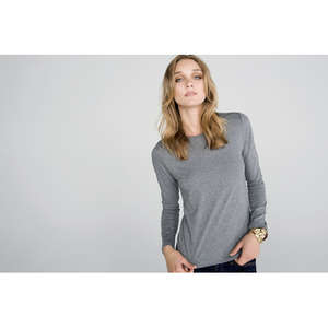 Bella Women's Long-Sleeve Crew Neck Jersey T-Shirt - Dark/Colors