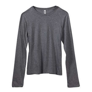 Bella Women's Long-Sleeve Crew Neck Jersey T-Shirt - Dark/Colors Gray, Deep Heathered
