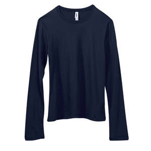 Bella Women's Long-Sleeve Crew Neck Jersey T-Shirt - Dark/Colors Blue, Navy