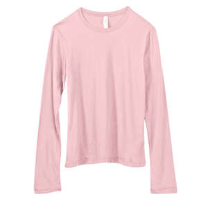 Bella Women's Long-Sleeve Crew Neck Jersey T-Shirt - Dark/Colors Pink